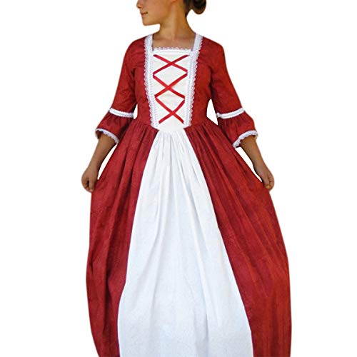 Vestido rojo de princesa para niña para el festival medieval