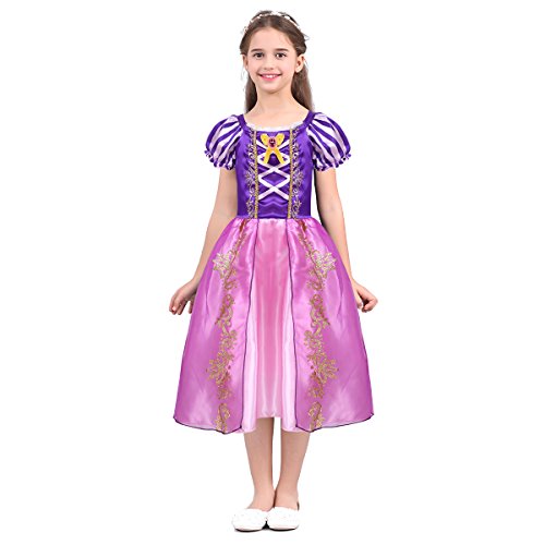 Vestido de princesa rosa y púrpura para niña