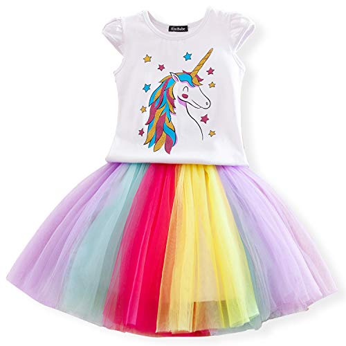 Vestido de tutú de la princesa del arco iris para niña