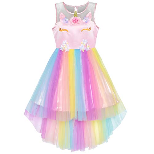 Vestido princesa unicornio multicolor