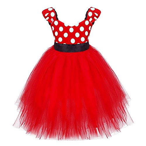 Vestido Minnie de tule larga roja