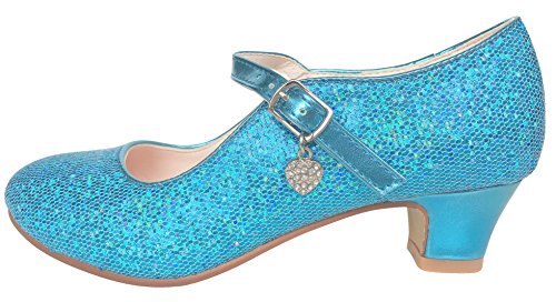 Zapatos flamencos para la pequeña niña azul brillante La Señorita