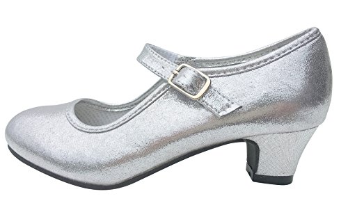 Zapatos flamencos para la pequeña niña brillo de plata La Señorita